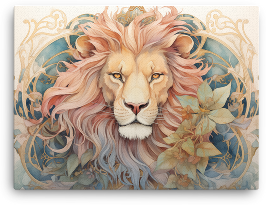 Art Deco Lion's Grace Canvas Wall Art