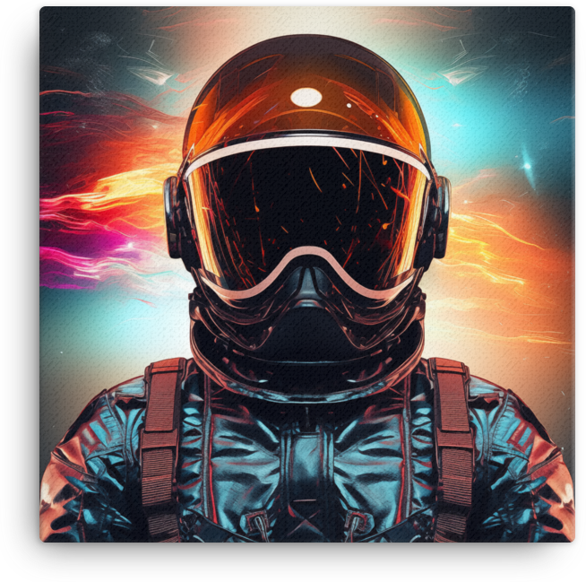 Astronaut in Cosmic Skies Canvas