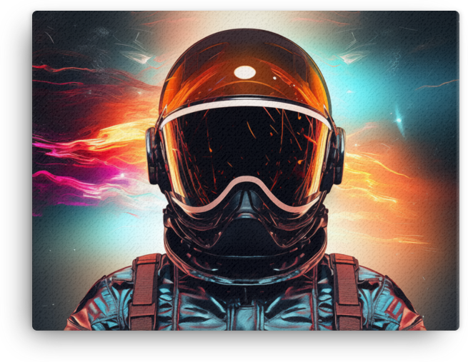 Astronaut in Cosmic Skies Canvas
