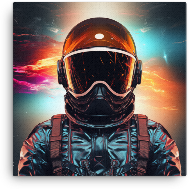 Astronaut in Cosmic Skies Canvas