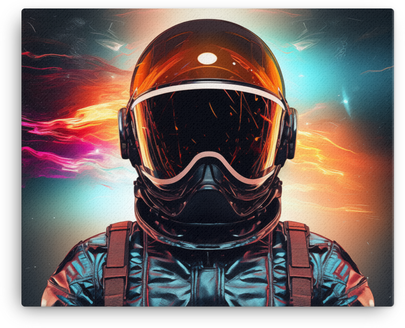Astronaut in Cosmic Skies Canvas
