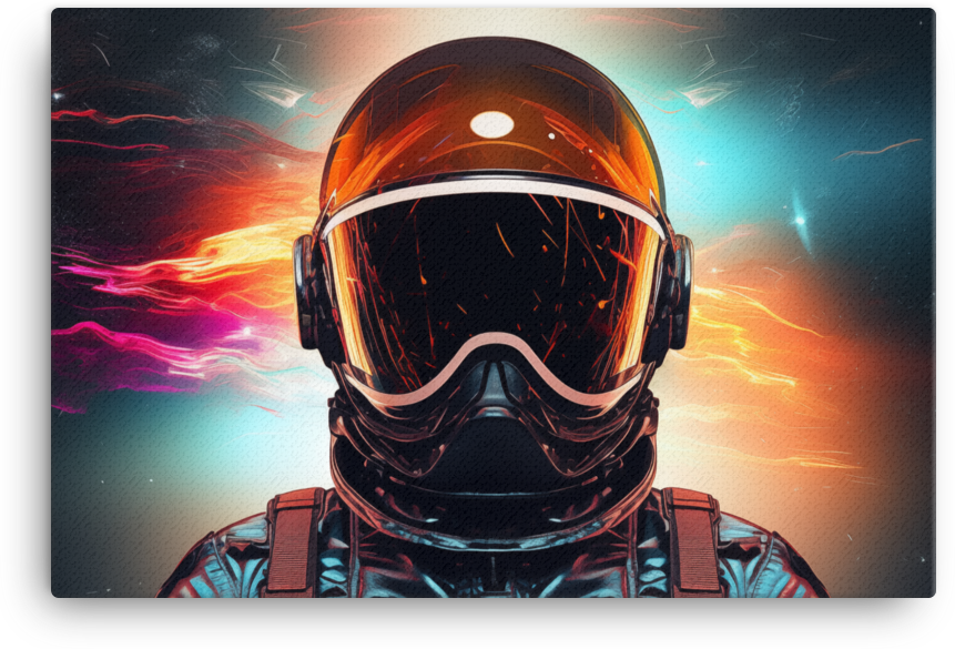 Astronaut in Cosmic Skies Canvas