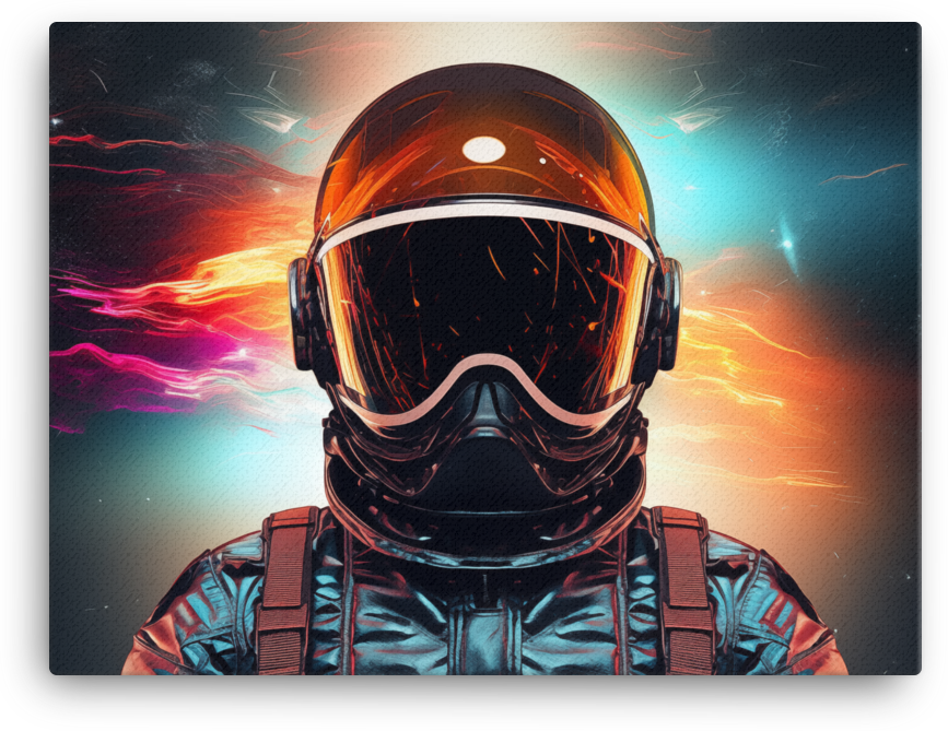 Astronaut in Cosmic Skies Canvas