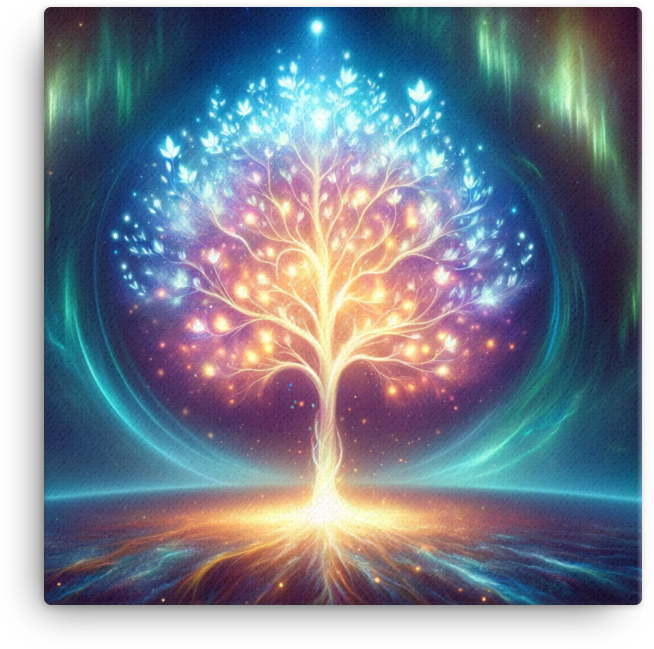 Aurora Mystique Tree Canvas wall art