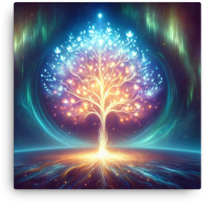 Aurora Mystique Tree Canvas wall art