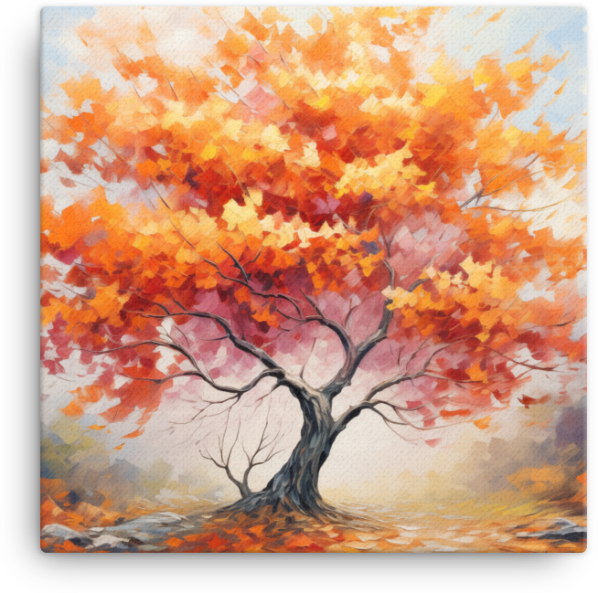 Autumn Symphony in Red and Gold Canvas wall art