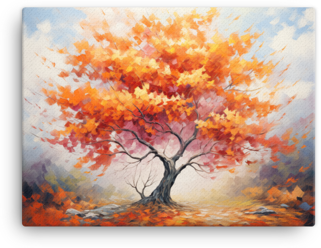 Autumn Symphony in Red and Gold Canvas wall art