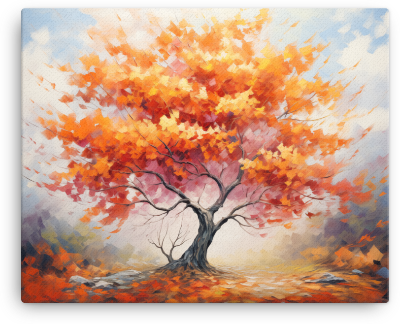 Autumn Symphony in Red and Gold Canvas wall art