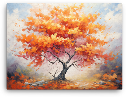 Autumn Symphony in Red and Gold Canvas wall art