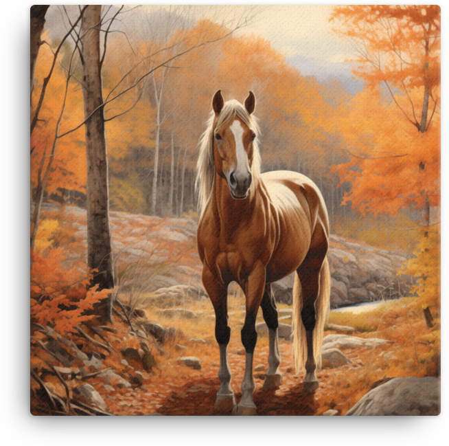 Autumnal Equine Grace Canvas Wall Art