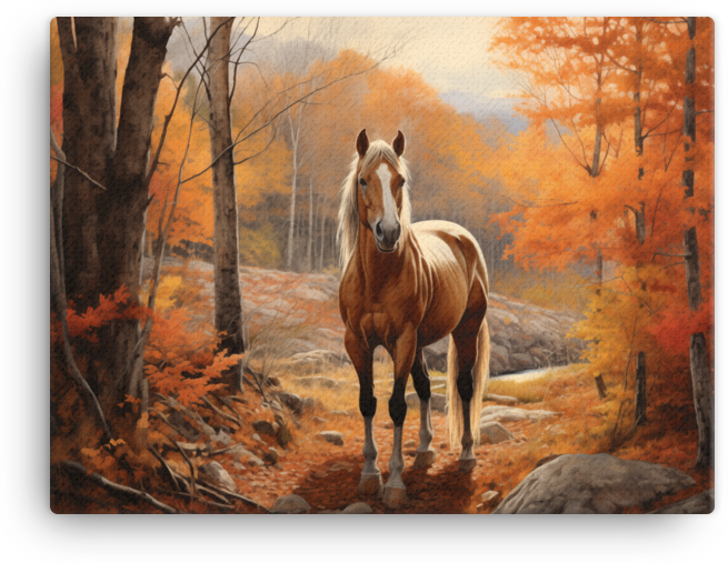 Autumnal Equine Grace Canvas Wall Art