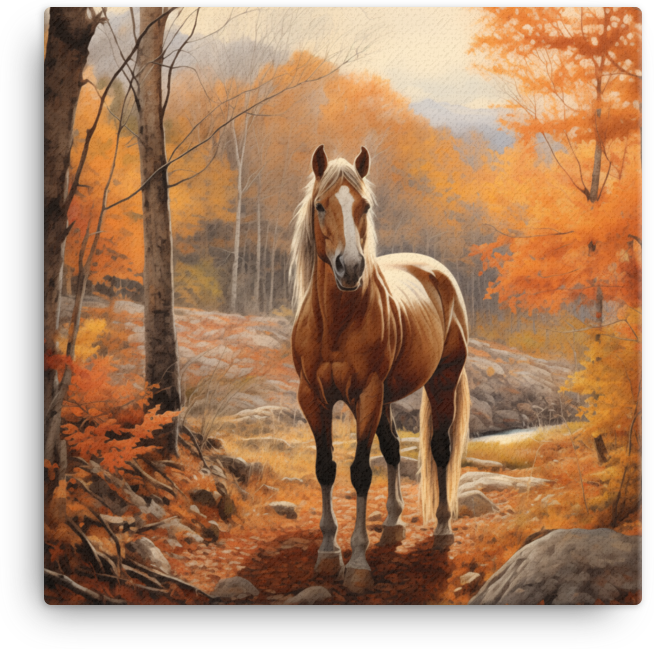 Autumnal Equine Grace Canvas Wall Art