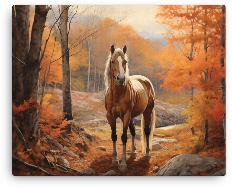Autumnal Equine Grace Canvas Wall Art