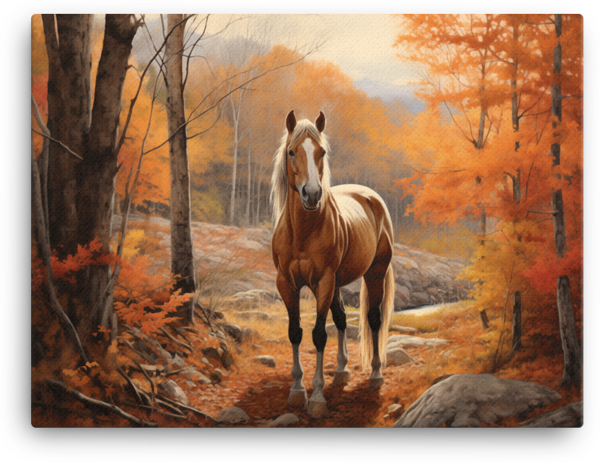 Autumnal Equine Grace Canvas Wall Art