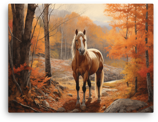 Autumnal Equine Grace Canvas Wall Art