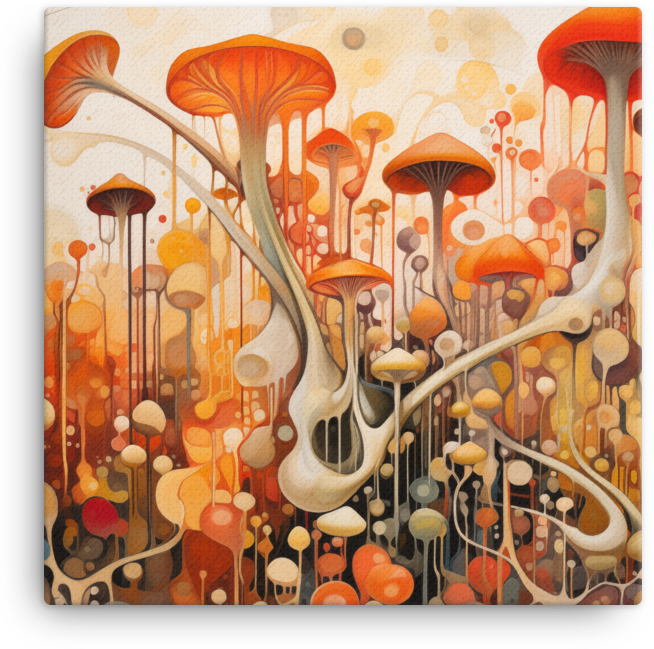 Autumnal Mushroom Melody Canvas