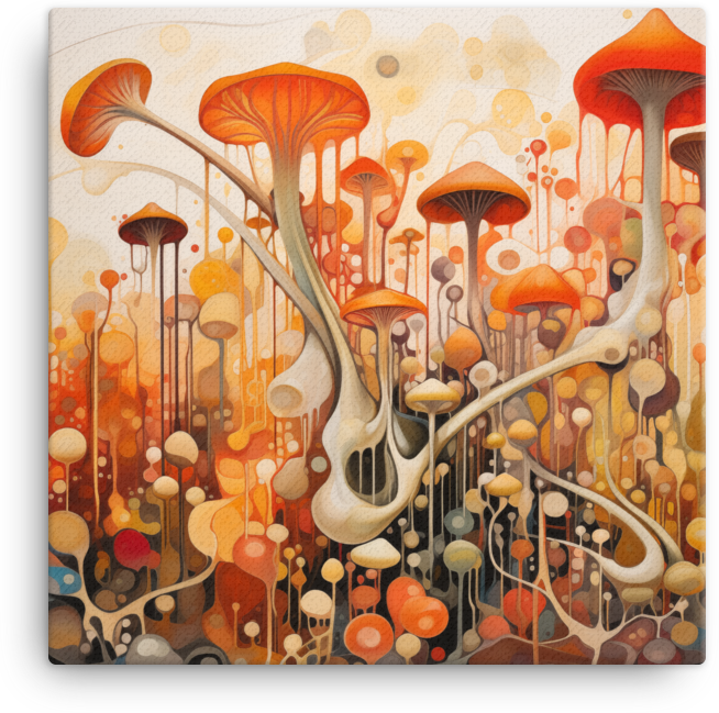 Autumnal Mushroom Melody Canvas
