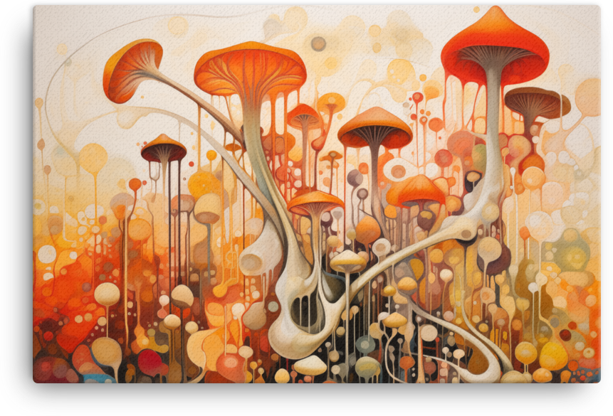 Autumnal Mushroom Melody Canvas