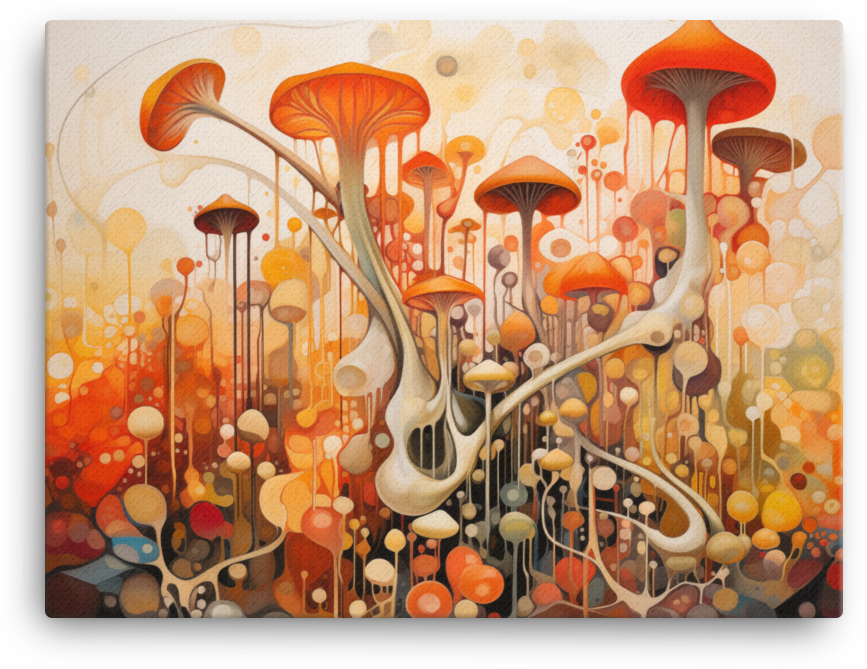 Autumnal Mushroom Melody Canvas