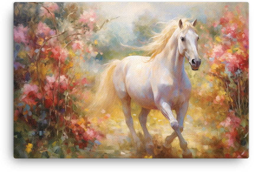 Blossom Breeze Horse Canvas Wall Art