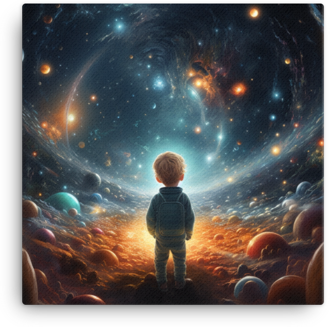 Boy's Cosmic Adventure: Galaxy Dreams Canvas