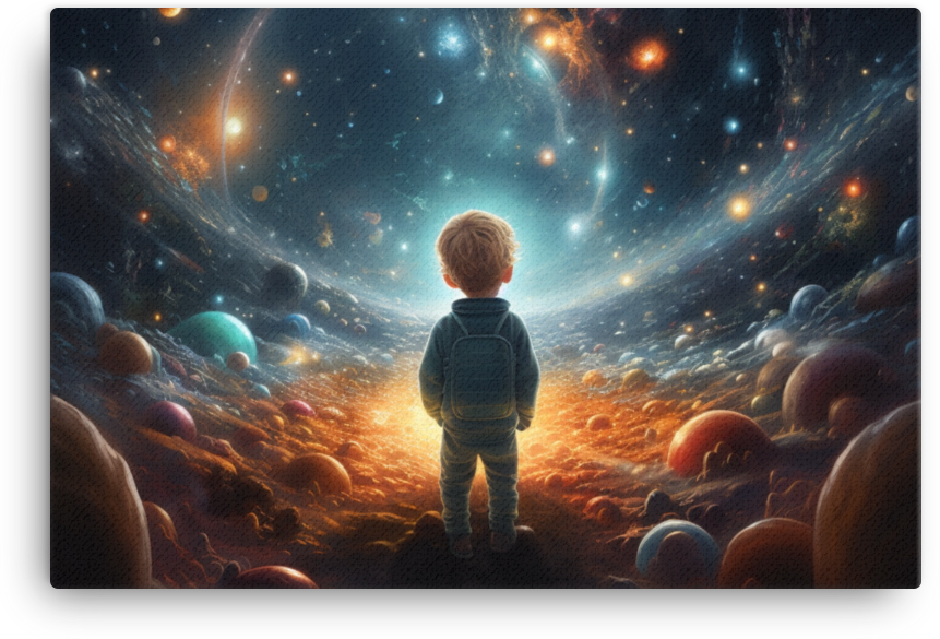 Boy's Cosmic Adventure: Galaxy Dreams Canvas