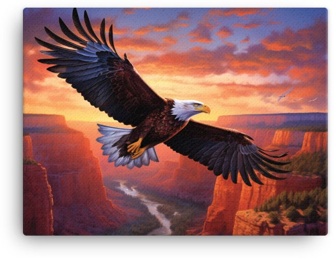 Canyon Majesty Bald Eagle Canvas Wall Art