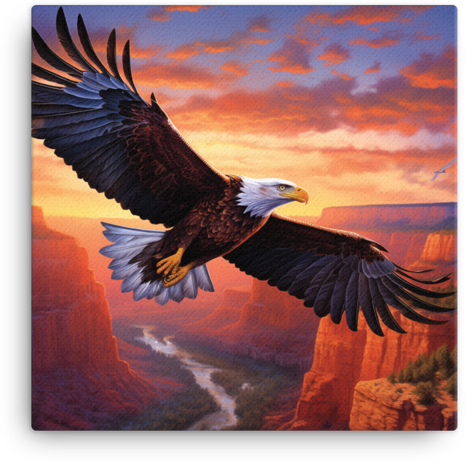 Canyon Majesty Bald Eagle Canvas Wall Art