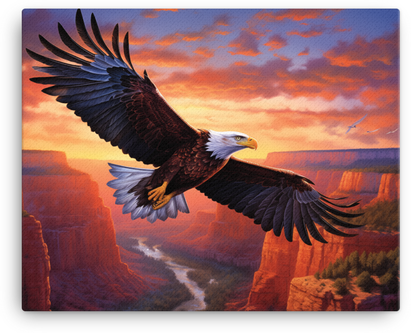 Canyon Majesty Bald Eagle Canvas Wall Art