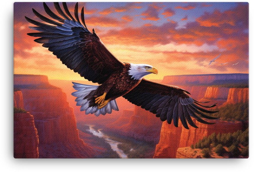 Canyon Majesty Bald Eagle Canvas Wall Art