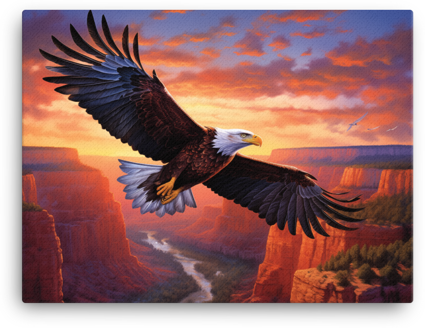 Canyon Majesty Bald Eagle Canvas Wall Art