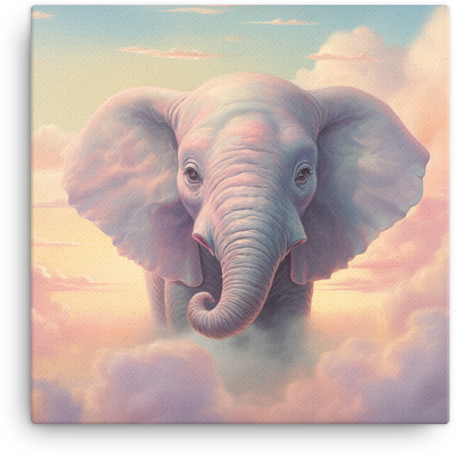 Celestial Dreams Elephant Canvas Wall Art