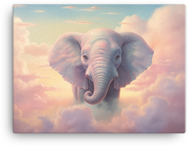 Celestial Dreams Elephant Canvas Wall Art