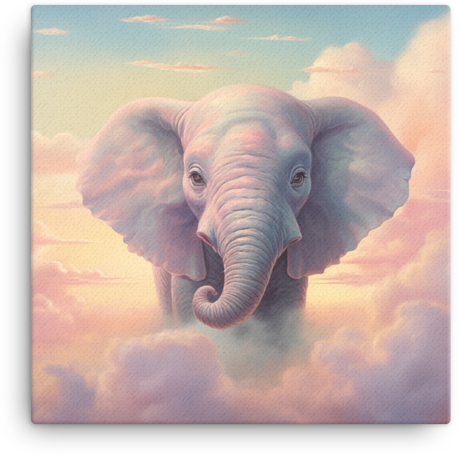 Celestial Dreams Elephant Canvas Wall Art