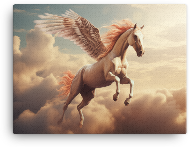 Celestial Flight Pegasus Canvas Wall Art
