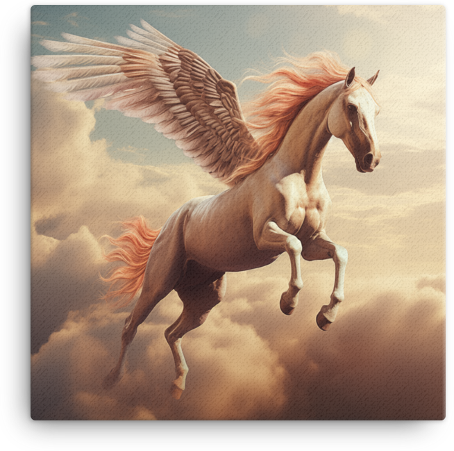 Celestial Flight Pegasus Canvas Wall Art