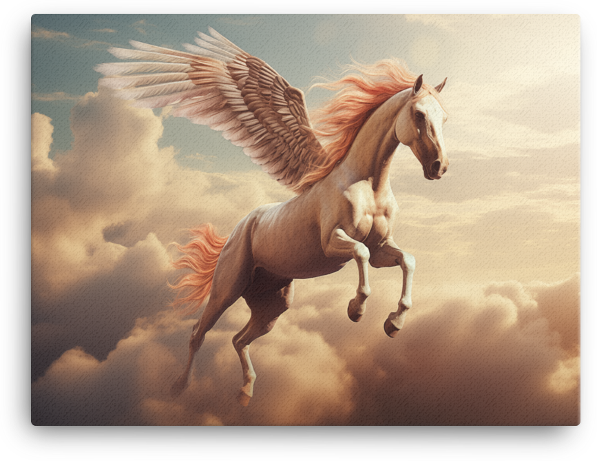 Celestial Flight Pegasus Canvas Wall Art