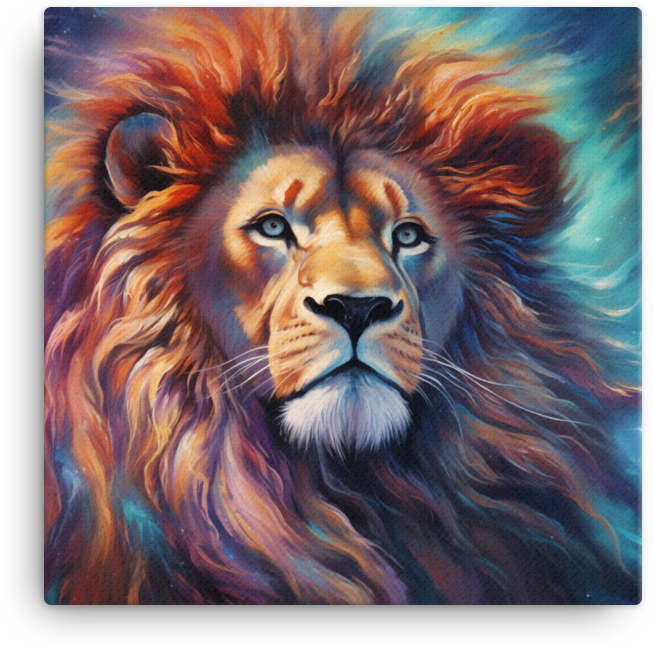 Celestial Mane Lion Canvas Wall Art