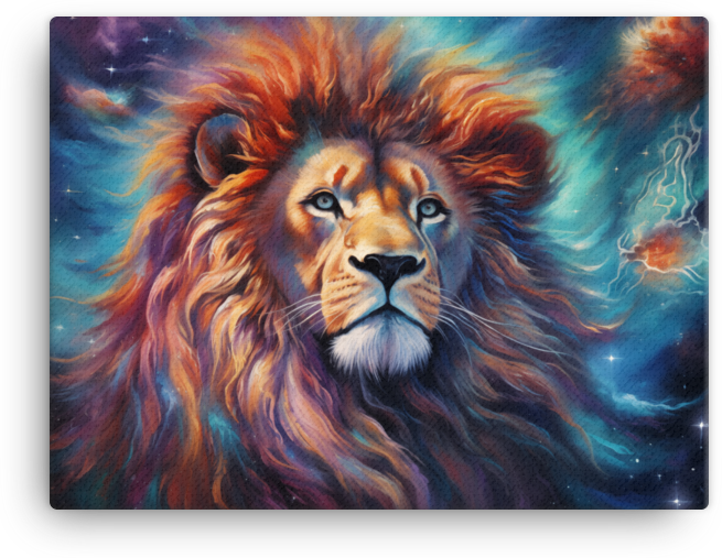 Celestial Mane Lion Canvas Wall Art