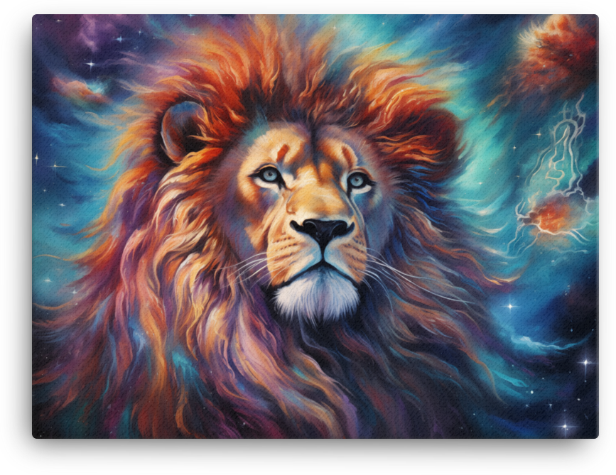 Celestial Mane Lion Canvas Wall Art