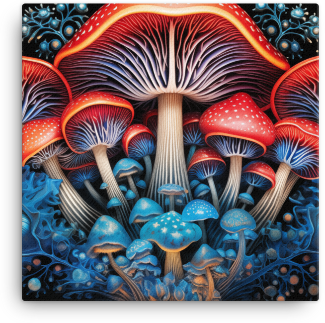 Celestial Mushroom Symphony Canvas