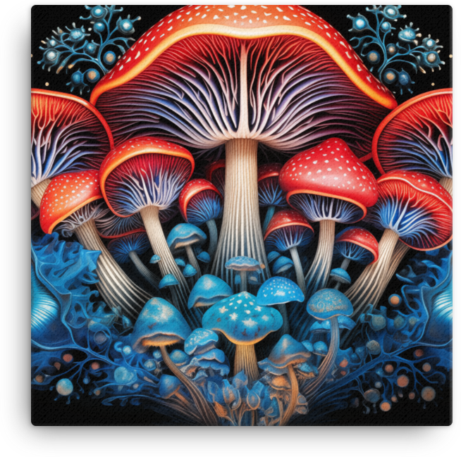 Celestial Mushroom Symphony Canvas