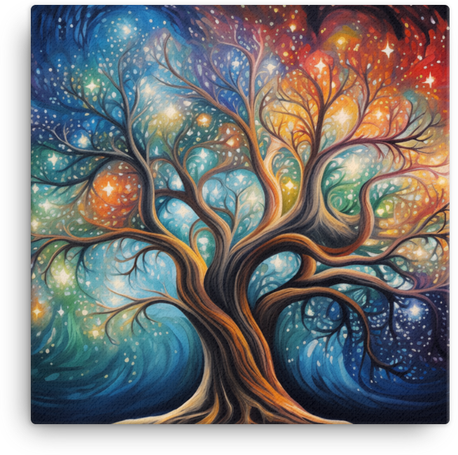 Celestial Tree of Harmony Canvas wall art