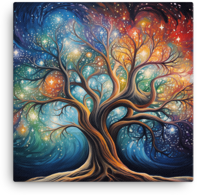 Celestial Tree of Harmony Canvas wall art