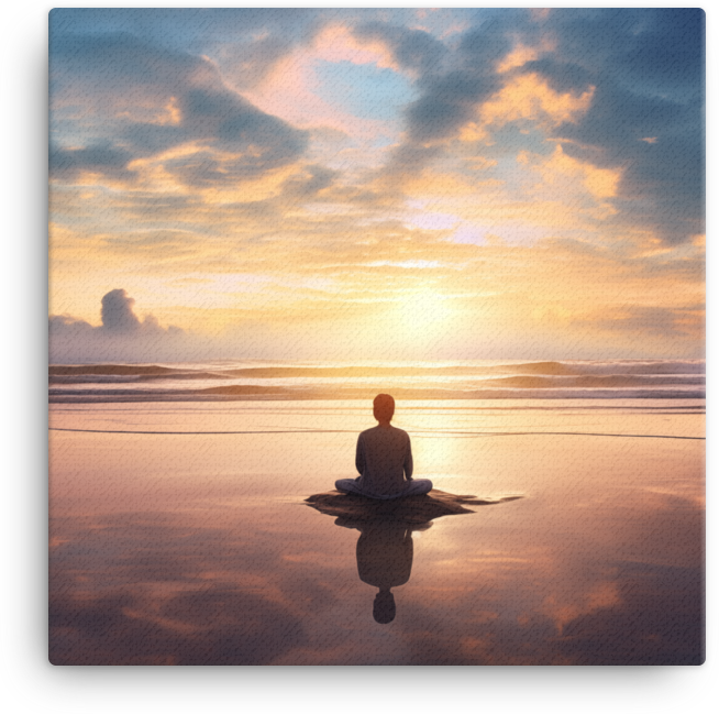 Coastal Dawn Reflections Canvas wall art