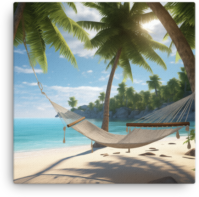 Coastal Hammock Escape Under Palms Canvas wall art