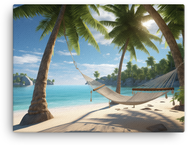 Coastal Hammock Escape Under Palms Canvas wall art