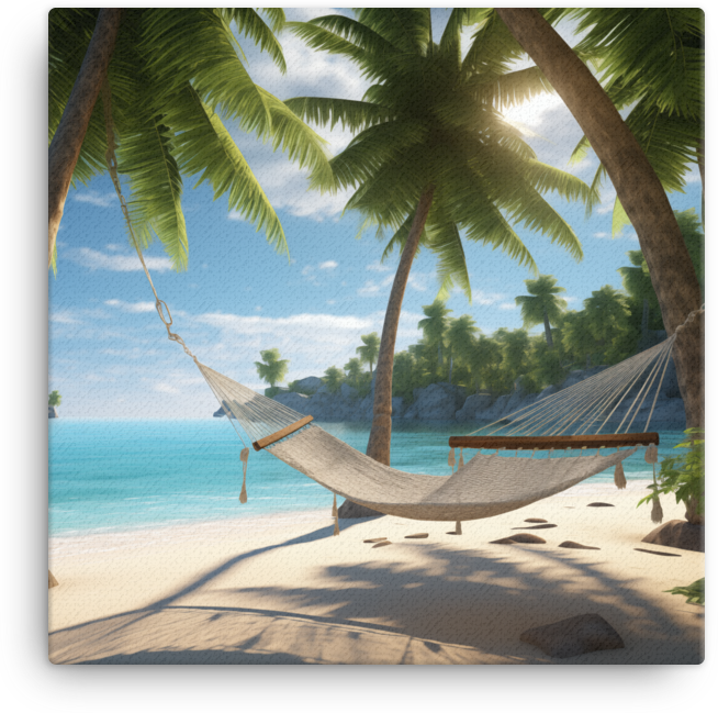 Coastal Hammock Escape Under Palms Canvas wall art