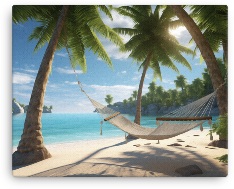 Coastal Hammock Escape Under Palms Canvas wall art