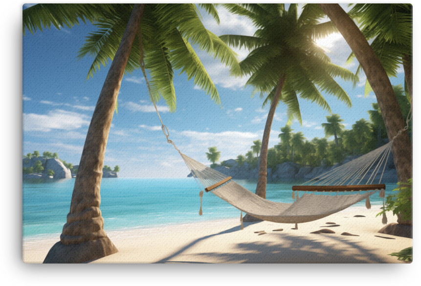 Coastal Hammock Escape Under Palms Canvas wall art